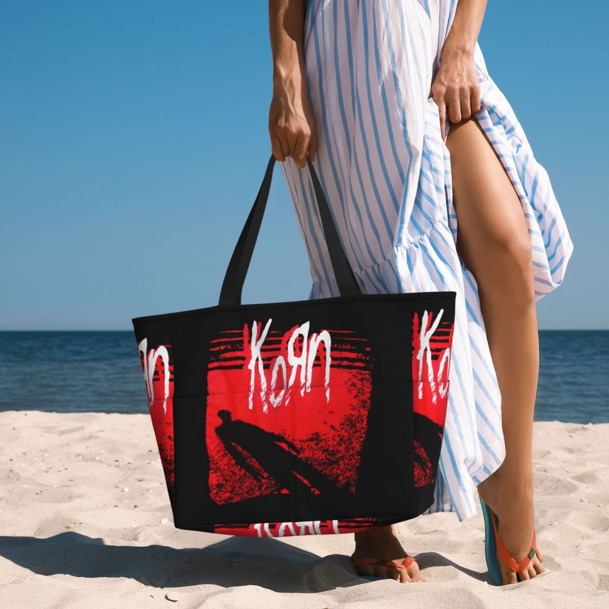 Yoga Fitness Music - Borsa tote da spiaggia Korn Metal