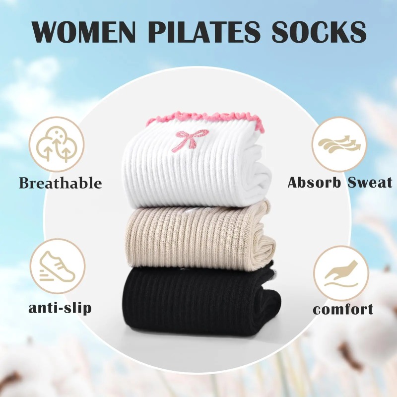 Yoga For Fitness - Calzini Professionali per Yoga, in Cotone