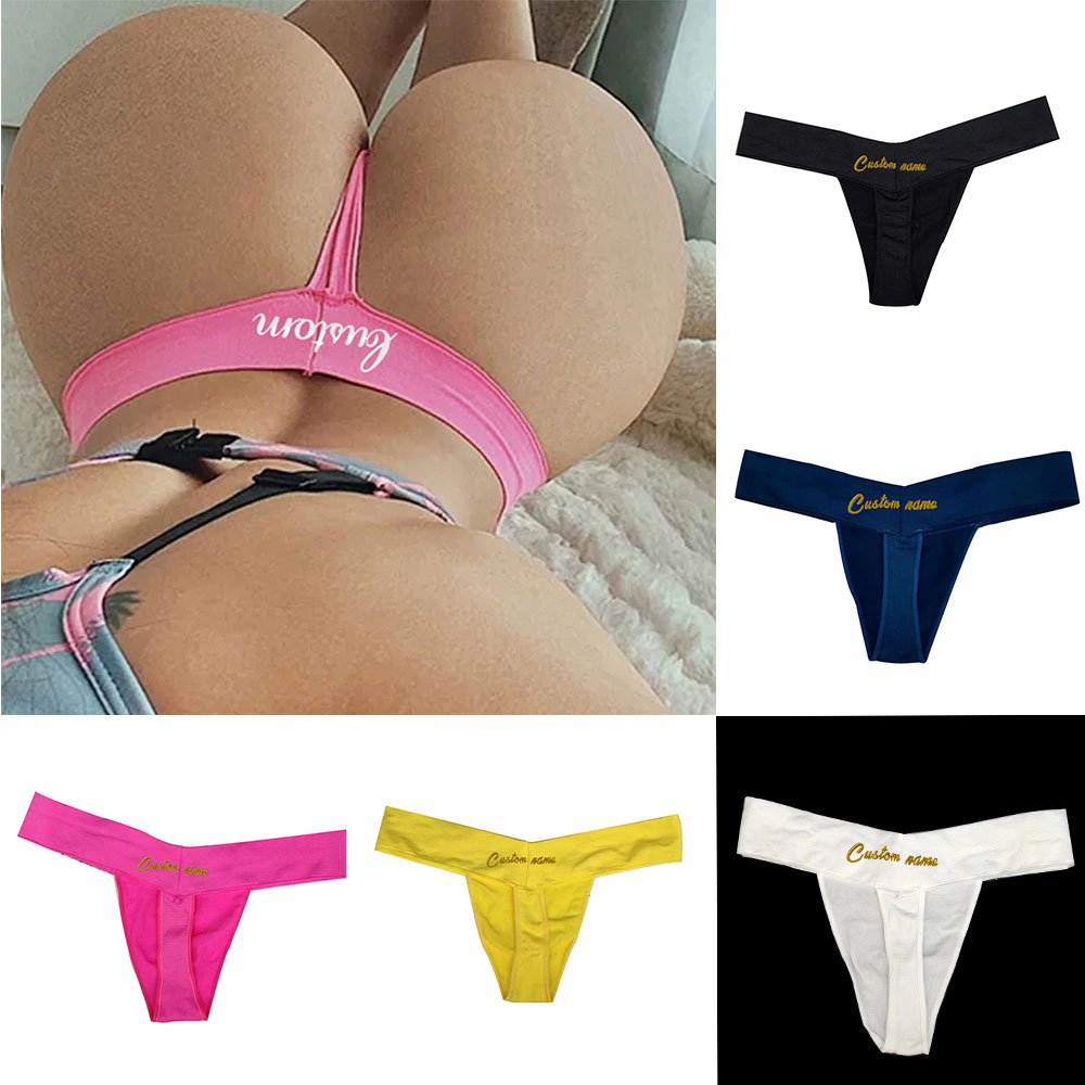 Yoga Fitness Name - Perizoma personalizzato con nome perizoma ricamato