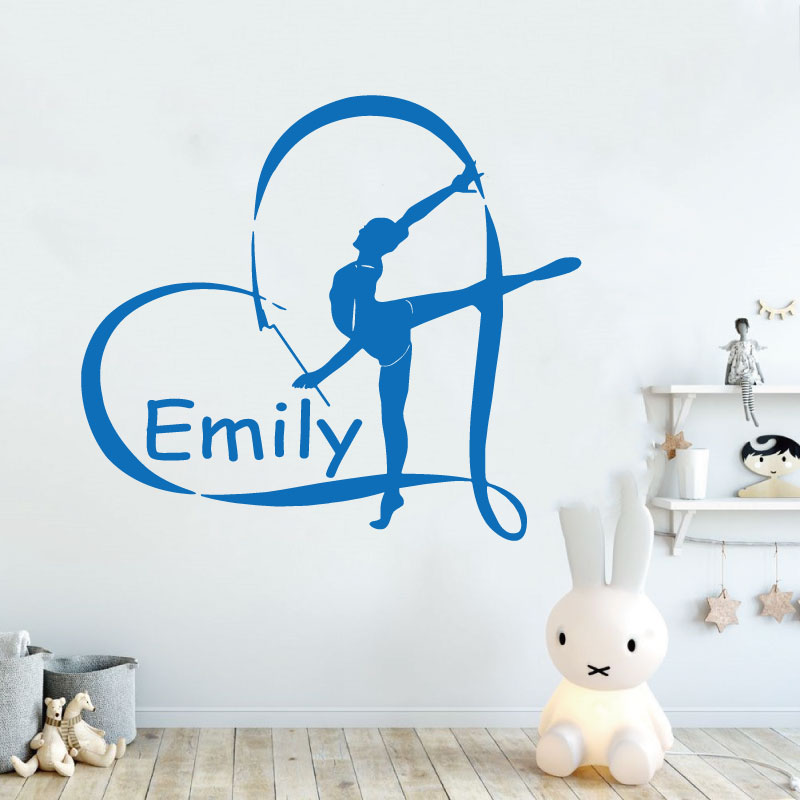 Yoga Fitness Name - Nome personalizzato ginnastica adesivo da parete
