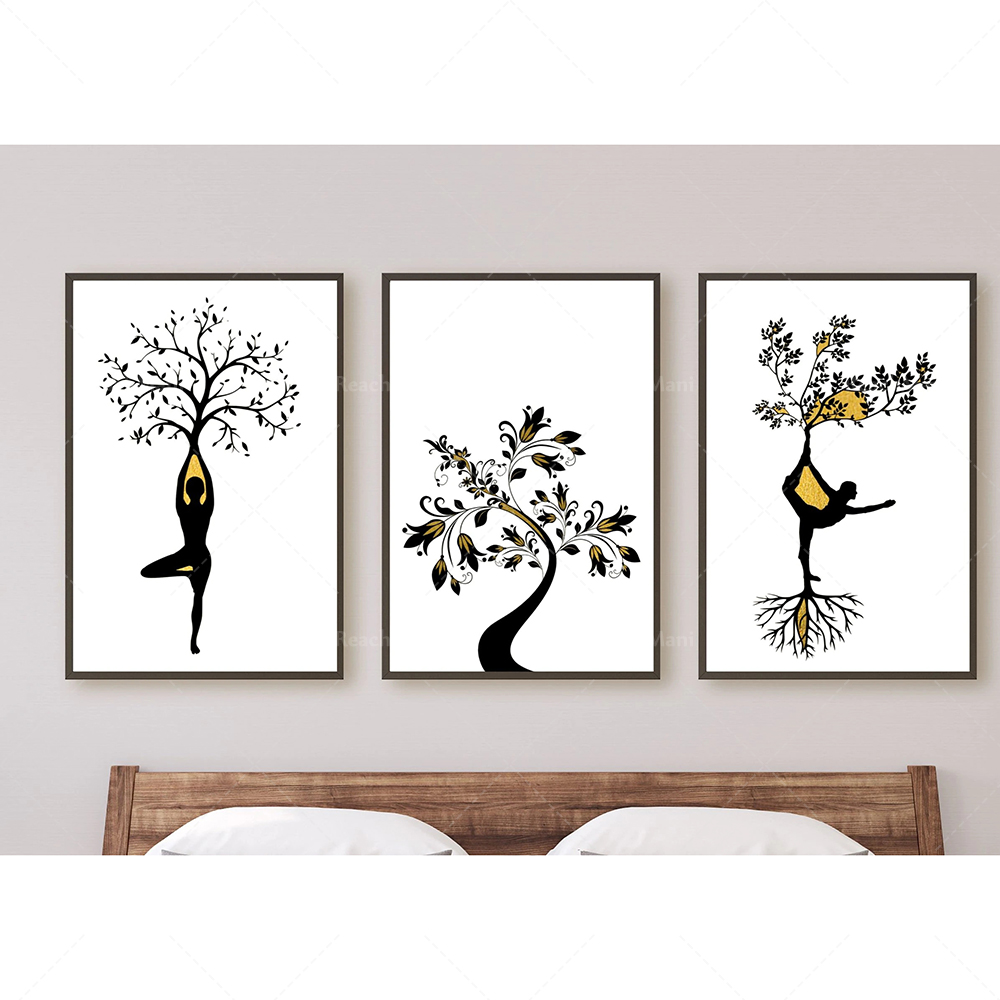 Zen Yoga Fitness - Poster con Pose Yoga, Arte Murale