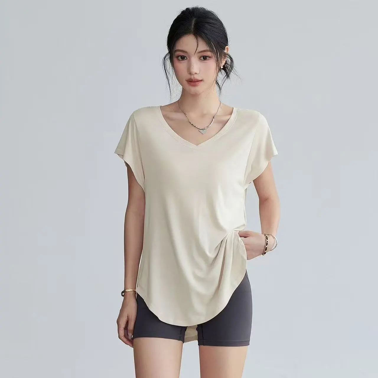 Yoga Fitness Stretching - T-Shirt da Yoga da Donna a
