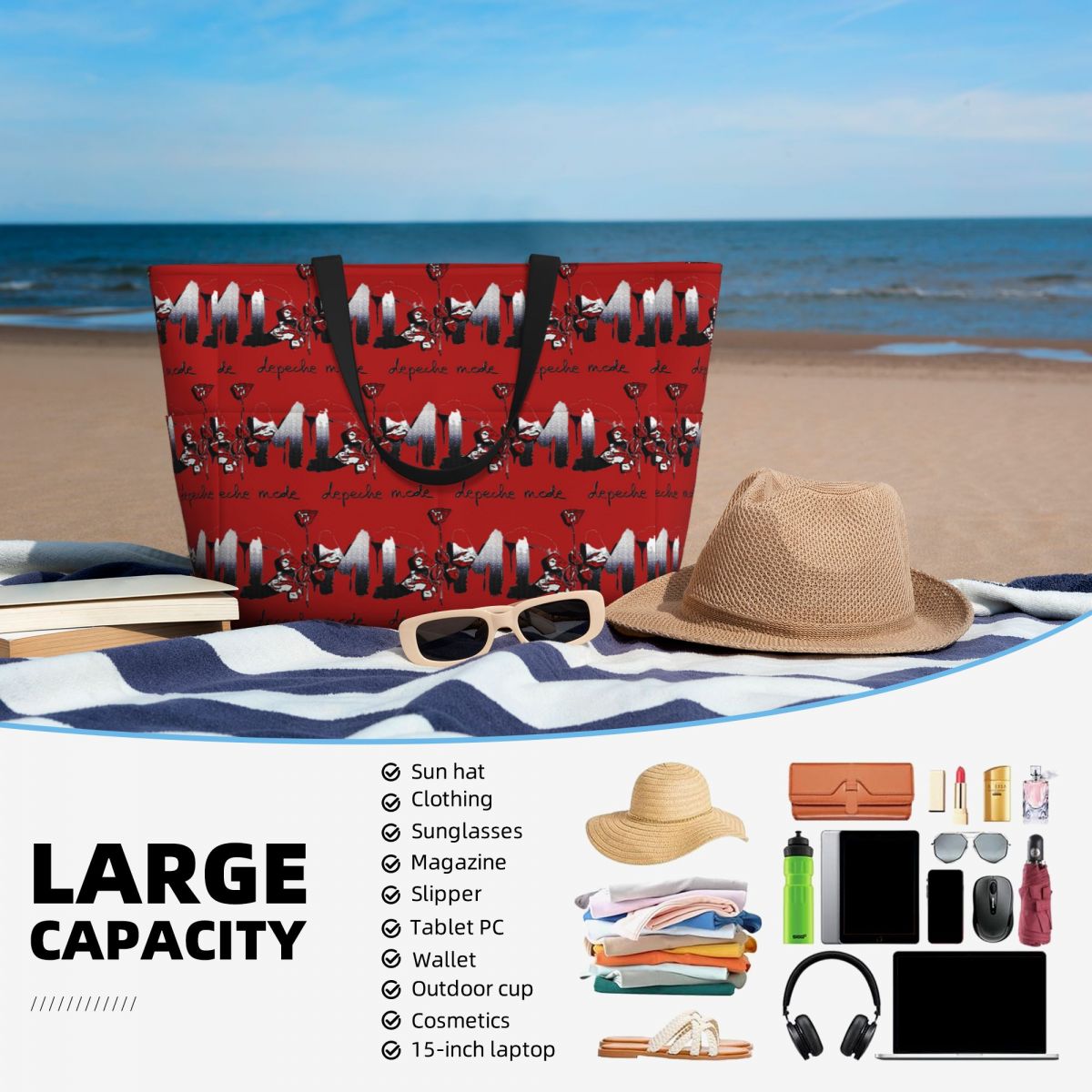 Borsa tote da spiaggia Depeche - Yoga Fitness Music recensione e prezzo