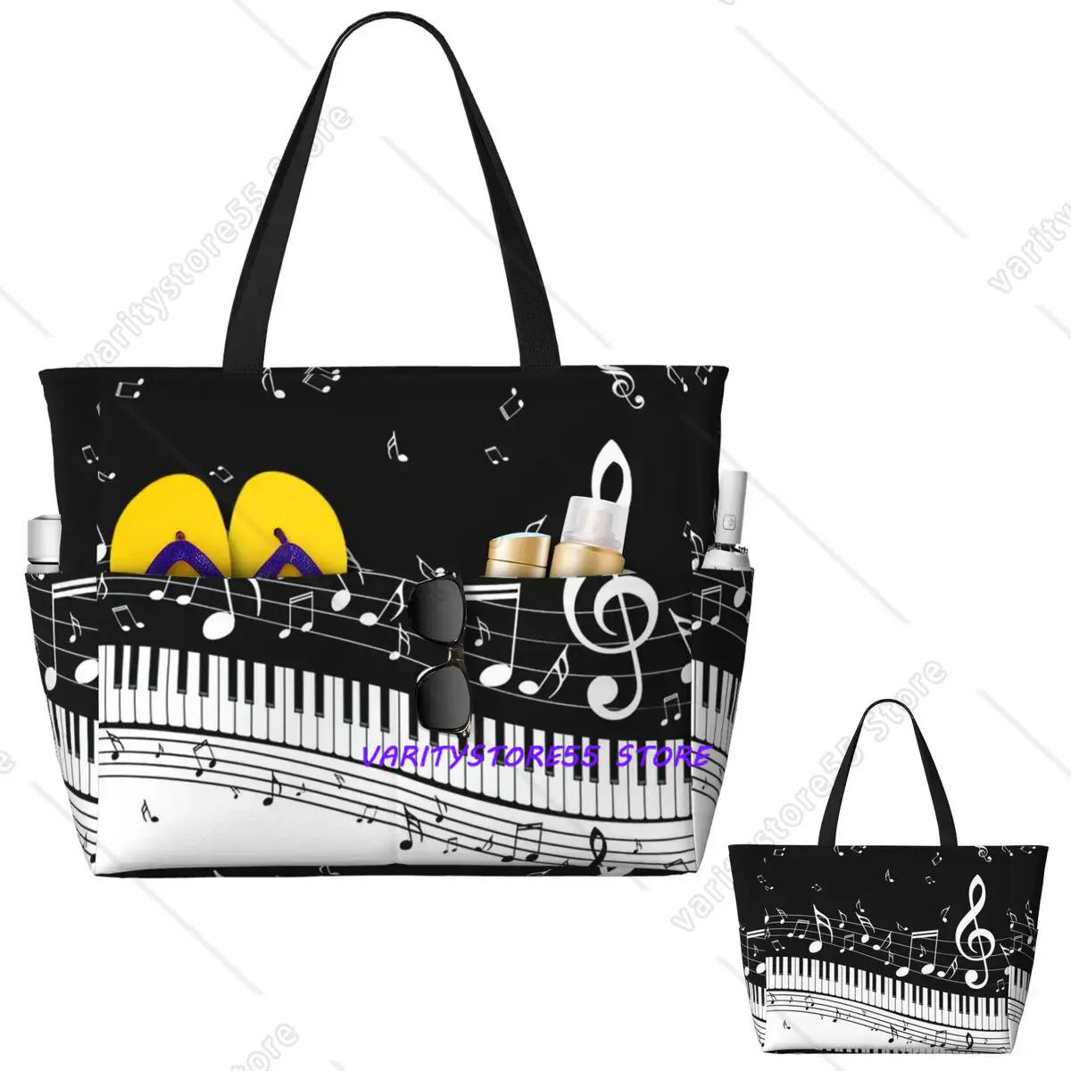 Borsa da Spiaggia con Motivo d - Yoga Fitness Music recensione e prezzo