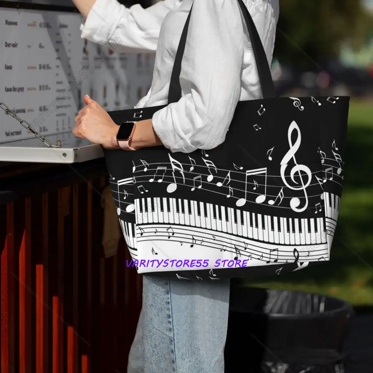 Borsa da Spiaggia con Motivo d - Yoga Fitness Music recensione e prezzo
