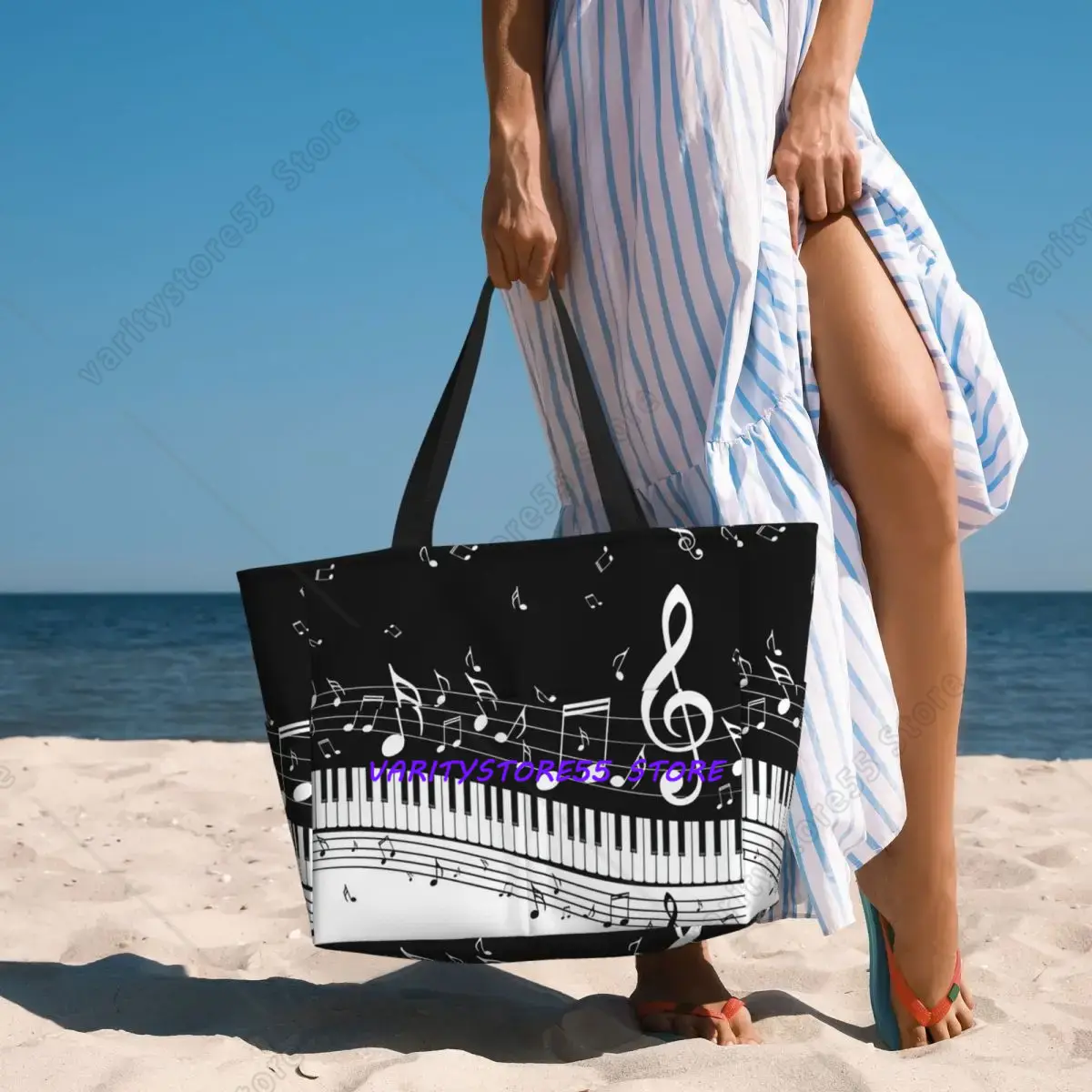 Borsa da Spiaggia con Motivo d - Yoga Fitness Music recensione e prezzo