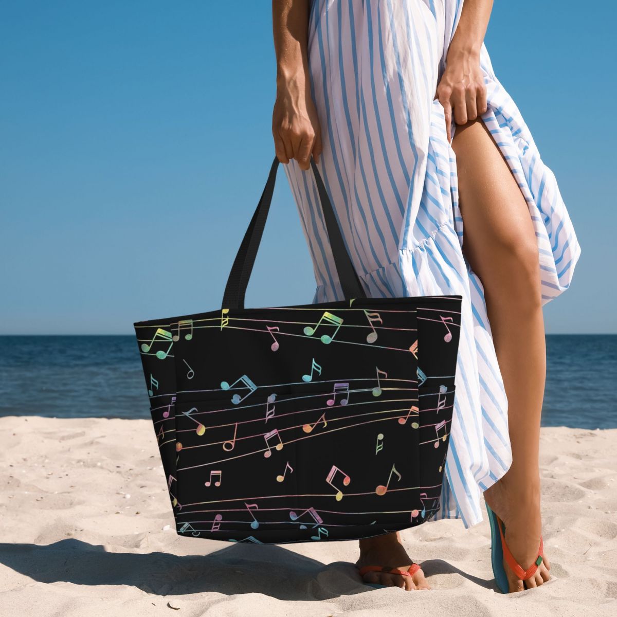 Borsa tote da spiaggia con not - Yoga Fitness Music recensione e prezzo