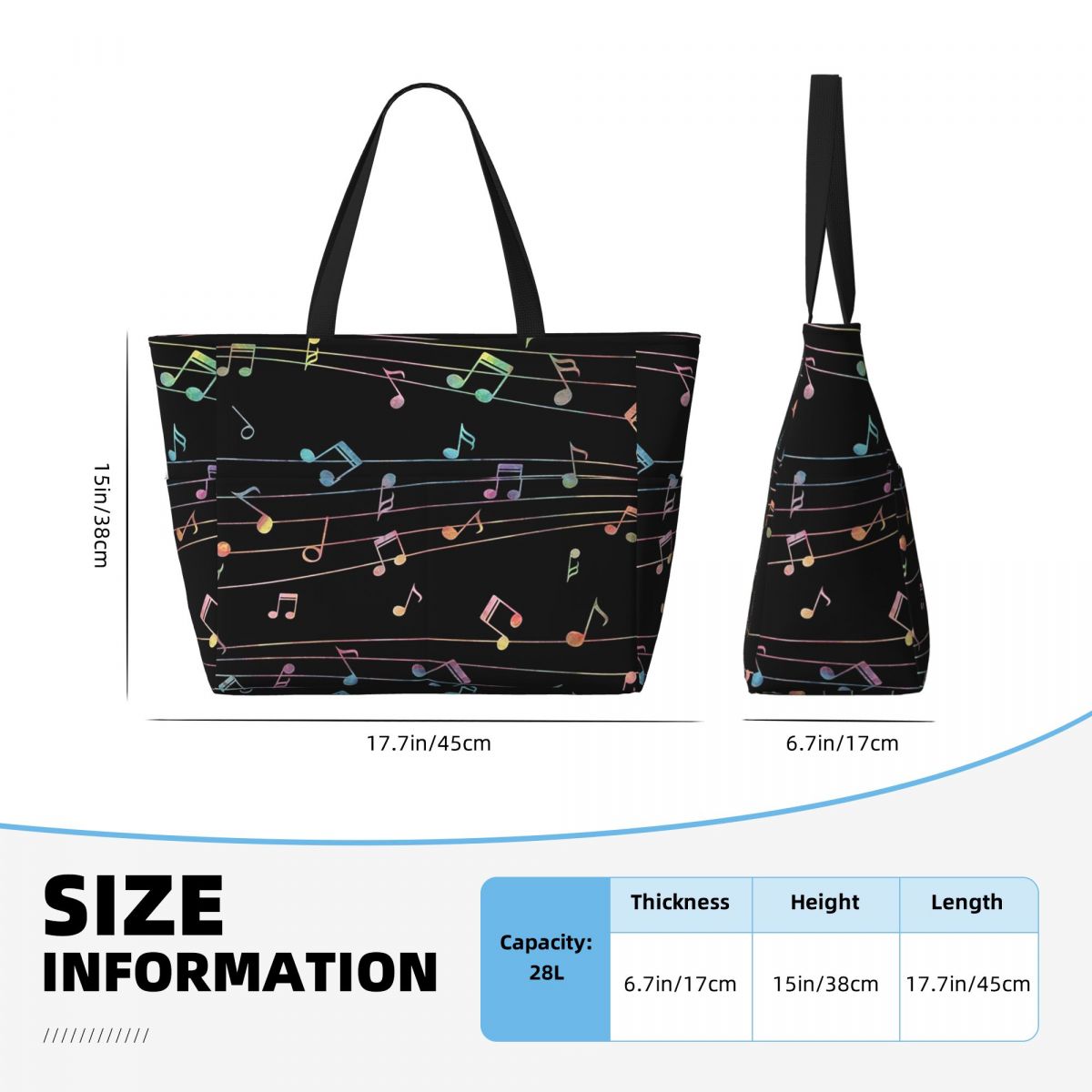 Borsa tote da spiaggia con not - Yoga Fitness Music recensione e prezzo