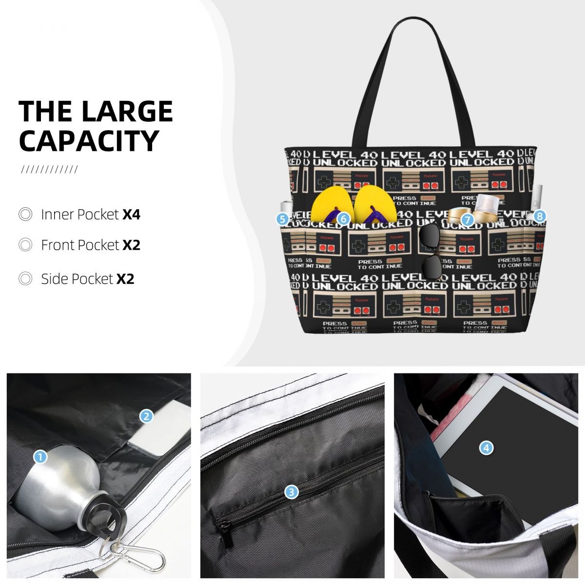 Borsa tote da spiaggia con cas - Yoga Fitness Music recensione e prezzo