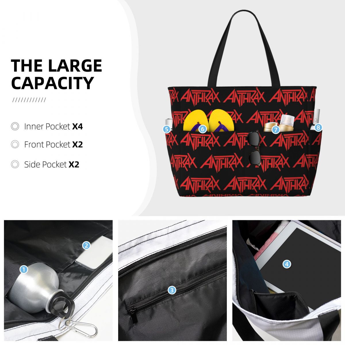 Borsa da spiaggia con logo Ant - Yoga Fitness Music recensione e prezzo