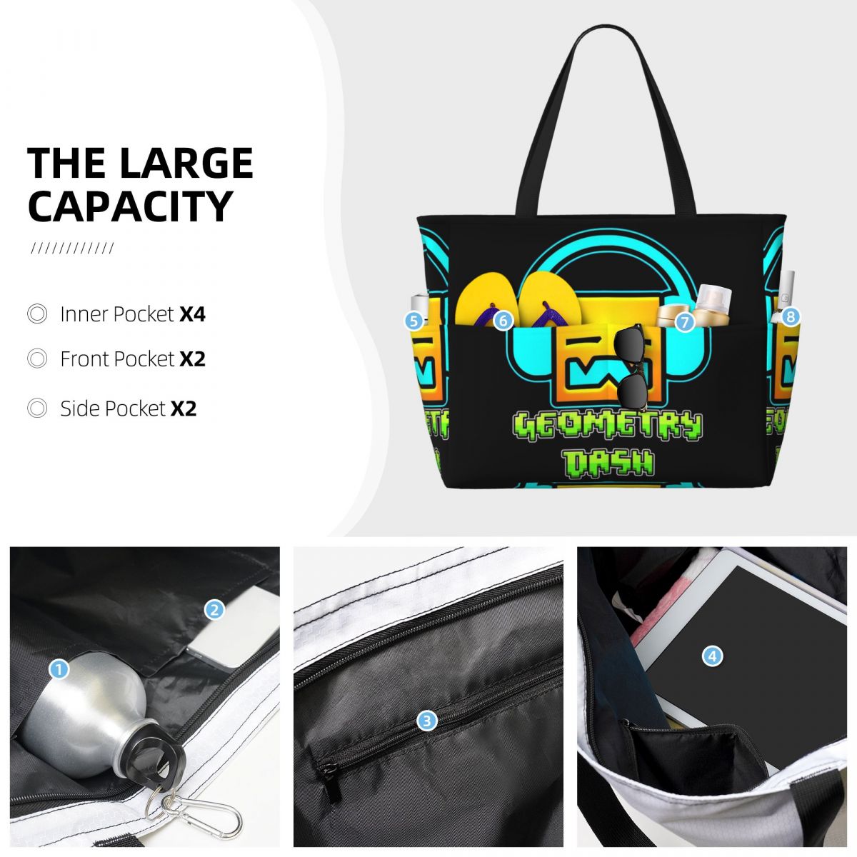 Borsa da spiaggia geometrica c - Yoga Fitness Music recensione e prezzo